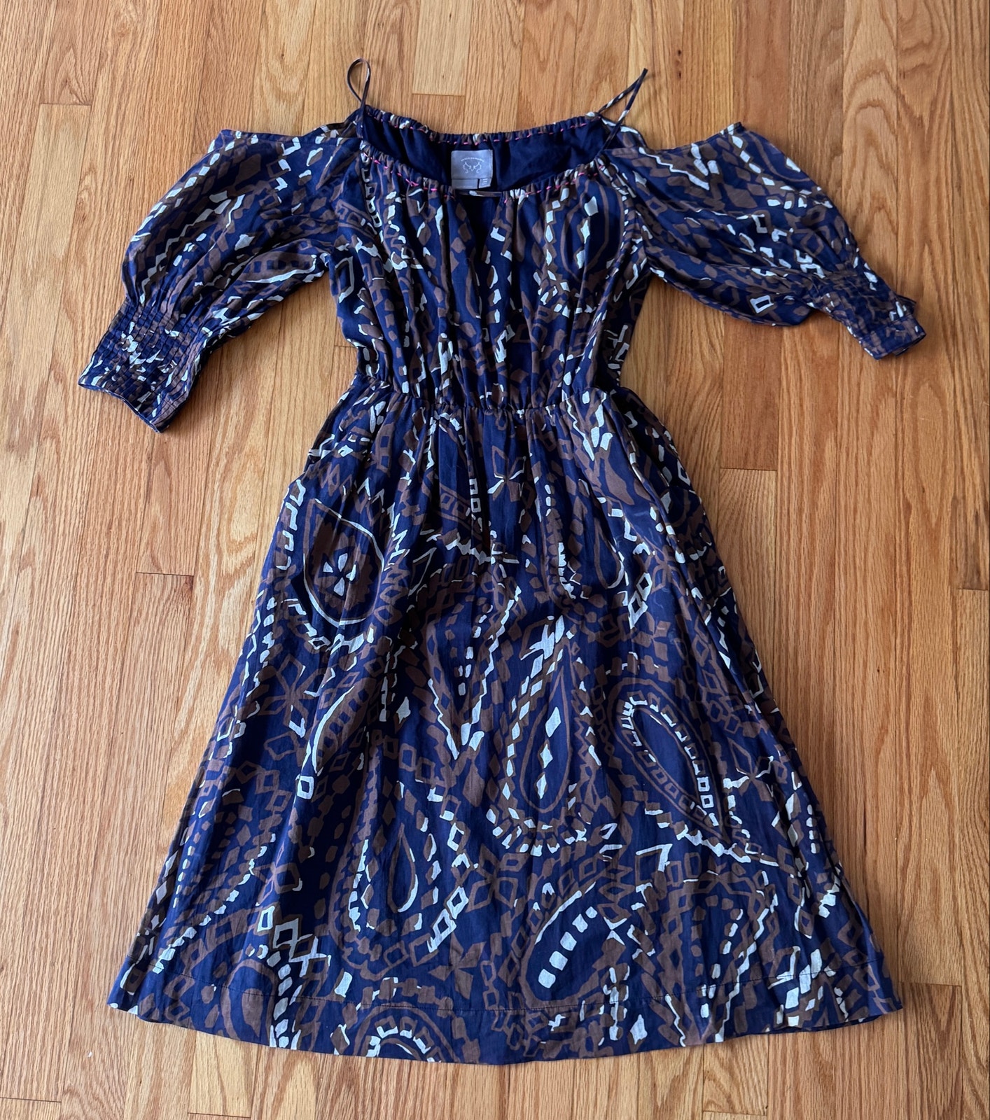 Anthropologie Vanessa Virginia Cold Shoulder Cotton Midi Dress Size 2 Nwot